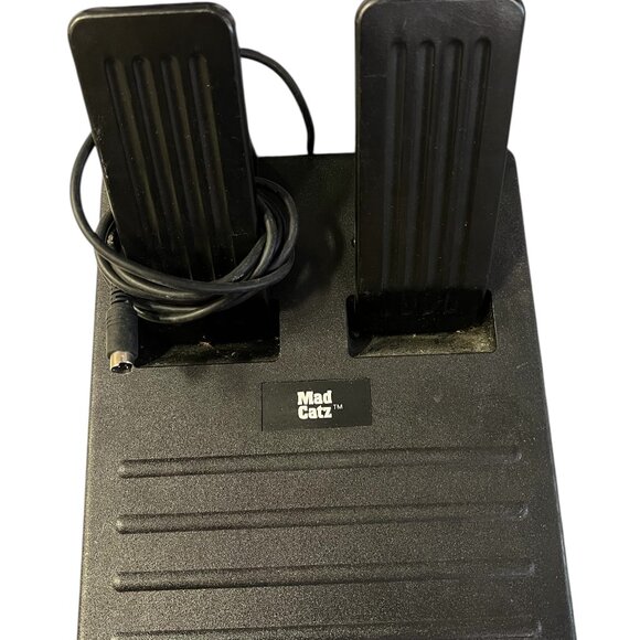 Mad Catz Analog Steering Wheel And Pedals Racing PC Games Computer Wired W/ Box - Picture 2 of 11